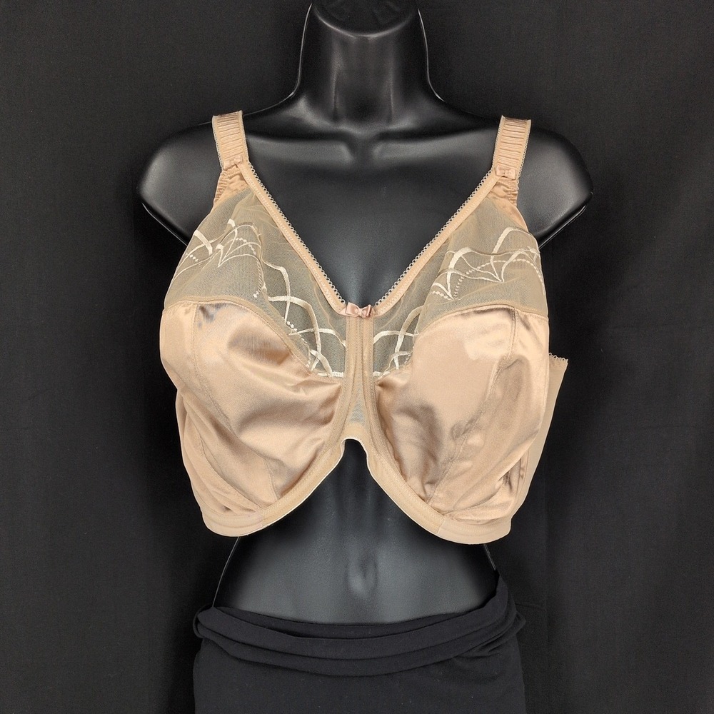 Elomi Underwire Bra Embroidered Mesh Intimate Feminine Hazel Full Coverage 40L